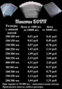 Пакеты БОПП