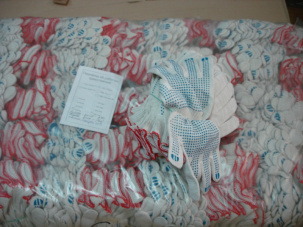 Рабочие перчатки хб с точечным пвх напылением напрямую от фабрики