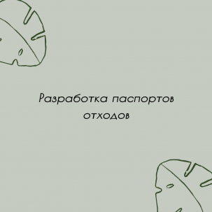 Разработка паспортов отходов