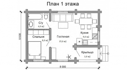 Дом из бревна "Арес"