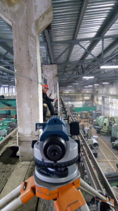 Нивелировка, рихтовка подкрановых, крановых путей