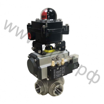 Шаровой кран с пневмоприводом