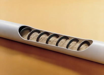 Гибкий шнек, спираль шнека, шнек, труба пвх