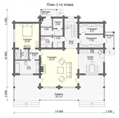 Дом из бруса "Деметра"