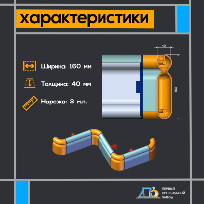 Поручень-отбойник ПО 160х40 для медицинских и социальных учреждений