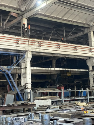 Демонтаж монтаж направляющих рельс мостового крана