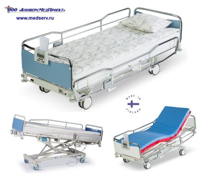 Кровать больничная функциональная с электроприводом ScanAfia X ICU, Lojer, Финляндия