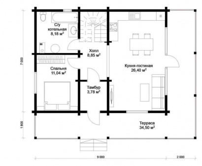 Дом из бруса "Флора"