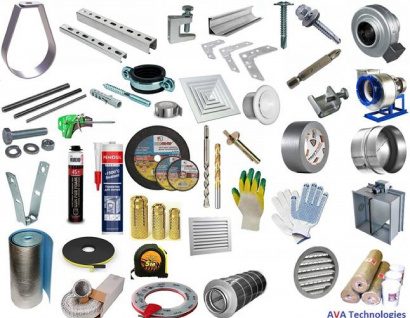 Крепежные системы и монтажные профили (изделия) для  вентиляции