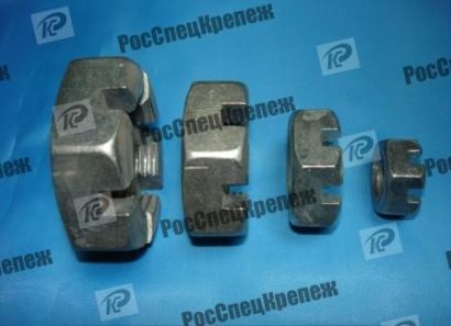 Корончатая гайка ГОСТ 5918-73, прорезная гайка ГОСТ 5919-73