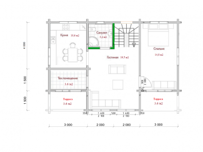 Дом из бревна "Гелиос"