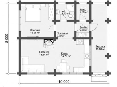 Дом из бревна "Геракл"