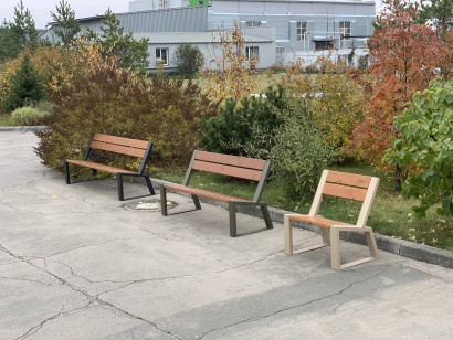 Скамейки, лавочки и урны из термодерева для застройщиков и компаний по благоустройству от производителя