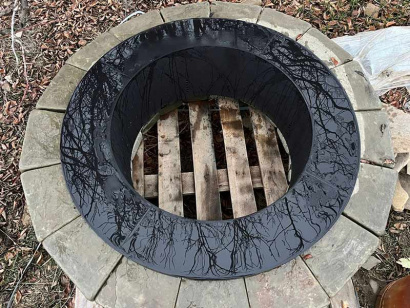 Кострище каменное сборное галтованное