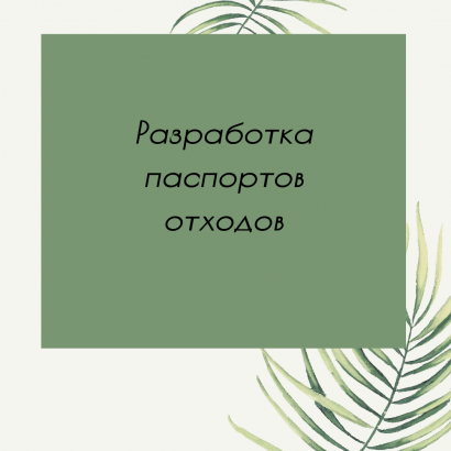 Разработка паспортов отходов