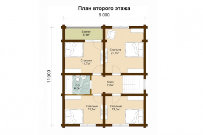 Дом из бревна "Велес"