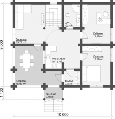 Дом из бревна "Зевс"