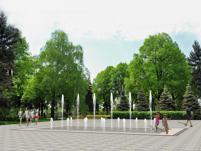 Пешеходный фонтан FC 5600х10400 (с погружными насосами)