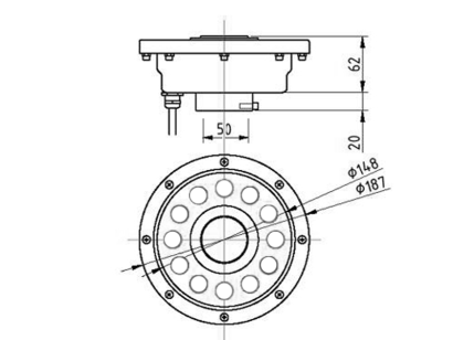 Подводный светильник LP GZ 180 12-24V AISI 304