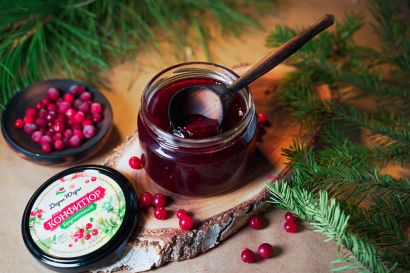 Конфитюр брусничный из лесной - дикорастущей брусники 240 гр 