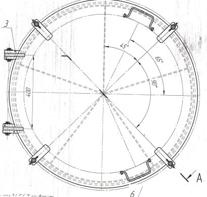 Крышка судовая ДУ Ø 1000 на барашках тип «Волго-Дон»