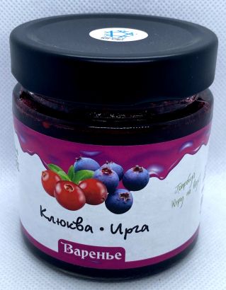 Варенье ассорти из дикорастущей лесной ирги и клюквы 200 гр 