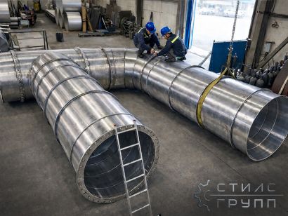 Промышленные стальные газоходы для котлов и дымовых труб