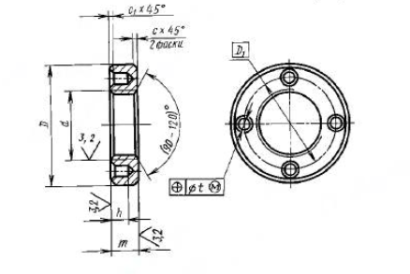 Гайка круглая с отверстиями на торце «под ключ» ГОСТ 6393-73 