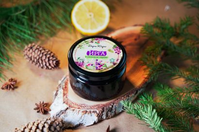 Ирга лесная - дикорастущая в сосновом сиропе из молодых сосновых шишек 250 гр