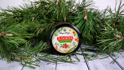 Клюква лесная - дикорастущая в сосновом сиропе из молодых сосновых шишек 250 гр