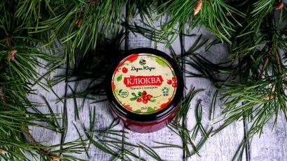 Клюква лесная - дикорастущая тертая с сахаром 250 гр