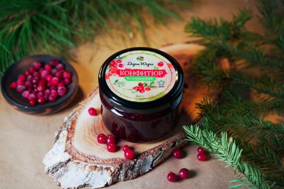 Конфитюр клюквенный из лесной - дикорастущей клюквы 240 гр 