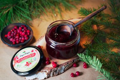 Конфитюр клюквенный из лесной - дикорастущей клюквы 240 гр 