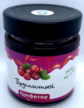 Брусничный конфитюр из дикорастущей лесной брусники 200 гр 
