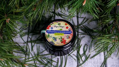 Конфитюр из лесной - дикорастущей черники и клюквы 240 гр