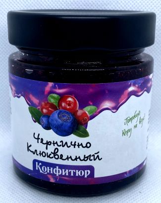 Конфитюр из дикорастущей лесной черники и клюквы 200 гр 