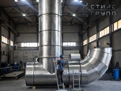 Промышленные стальные газоходы для котлов и дымовых труб