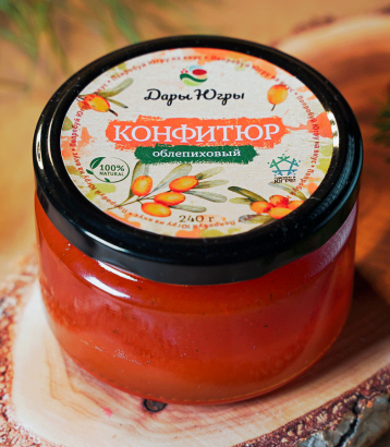 Конфитюр из лесной - дикорастущей облепихи 240 гр 
