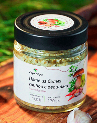 Пате из боровых белых грибов с овощами 170гр 