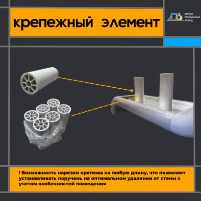 Поручень-отбойник ПО 160х40 для медицинских и социальных учреждений