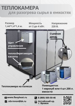 Теплокамера ФлексиХИТ для разогрева сырья в емкостях 