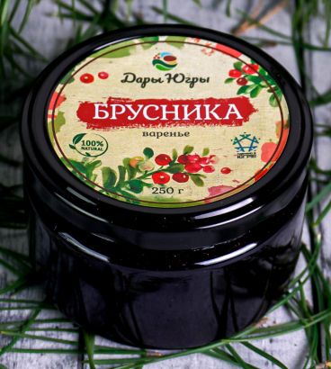 Варенье из лесной - дикорастущей брусники 250 гр
