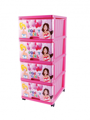 Комод 4-х секционный (40*50cm) с рисунком