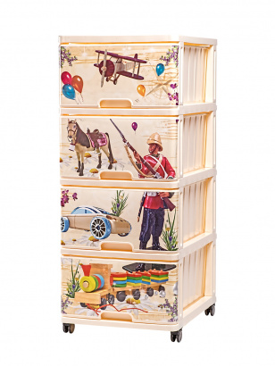 Комод 4-х секционный (40*50cm) с рисунком