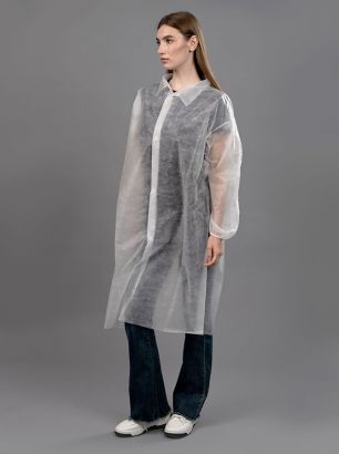 Халат одноразовый процедурный на кнопках, спанбонд 25 гр/м² (упаковка)