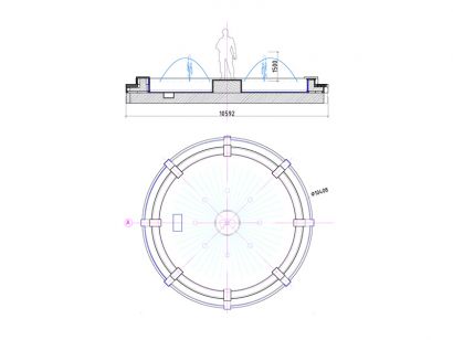 Фонтан FC "Воин - освободитель" со скамьей 10400