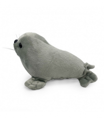 Мягкая игрушка нерпа Мультик, серый, 33 см, Mi158