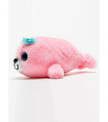 Мягкая игрушка нерпа Пушистик, розовый, 21 см, Mi013
