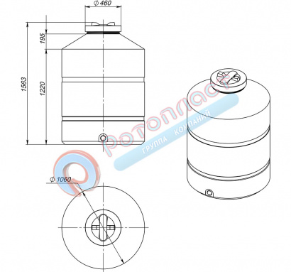 1000 литров цилиндрическая пластиковая емкость