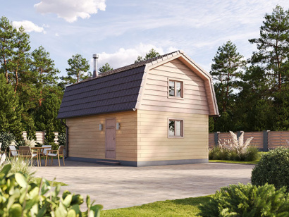 Баня 4х6 с мансардой